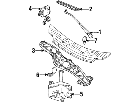 2000 Mercury Villager Windshield Washer Jet Assembly Diagram for XF5Z-17603-AB