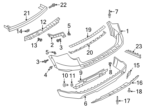 2021 Ford Explorer BUMPER ASY - REAR Diagram for LB5Z-17K835-JA