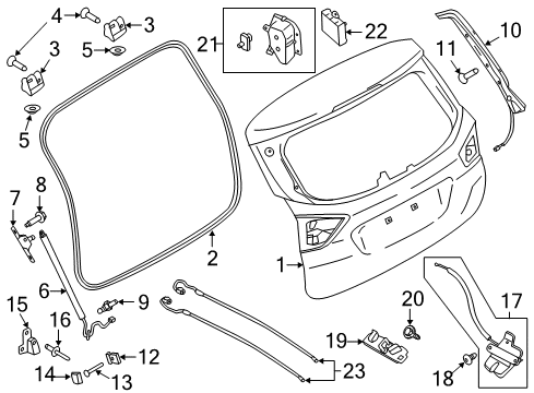 2013 Ford C-Max Plate - Door Lock Striker Diagram for AM5Z-58404A42-C