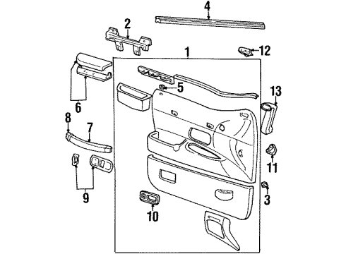 1997 Lincoln Town Car Interior Trim - Front Door Diagram