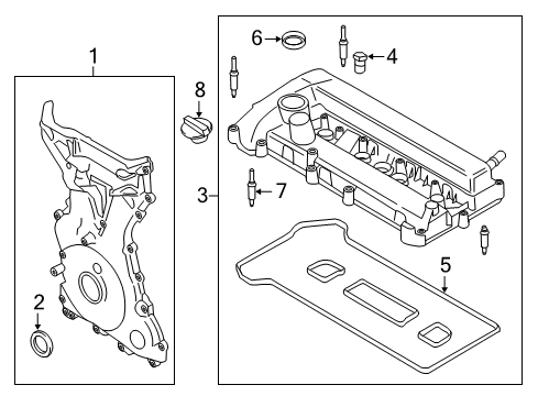 2015 Ford C-Max Valve & Timing Covers Diagram