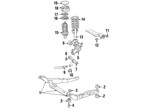 1995 Ford Taurus Insulator - Anti-Squeak Diagram for E8DZ-5414-A