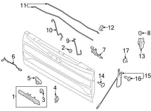 2023 Ford F-150 Lightning Lock & Hardware Diagram 3 - Thumbnail