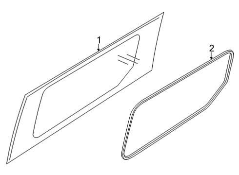 2020 Ford Transit Connect Side Loading Door - Glass & Hardware Diagram 2 - Thumbnail