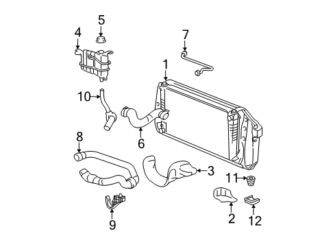 2006 Ford Expedition Radiator & Components Diagram