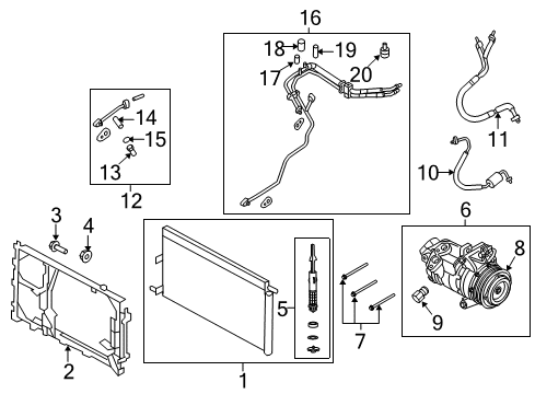 2017 Ford Expedition A/C Condenser, Compressor & Lines Diagram