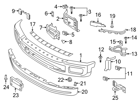 2019 Ford F-350 Super Duty Front Bumper Diagram 2 - Thumbnail