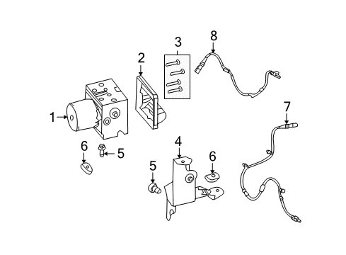 2014 Ford Mustang ABS Components Diagram