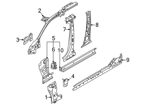 2023 Ford Maverick REINFORCEMENT ASY - DOOR HINGE Diagram for NZ6Z-26025A01-B