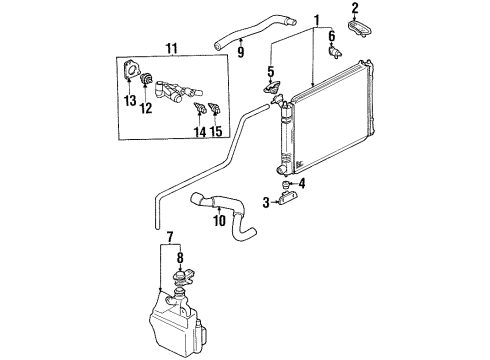 1997 Mercury Tracer Radiator & Components Diagram