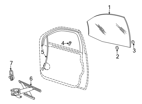 2004 Mercury Sable Rear Door Diagram 1 - Thumbnail