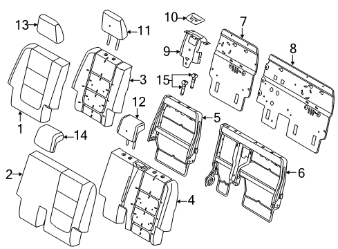 2015 Ford Explorer Pad - Rear Seat Back Diagram for BB5Z-7866801-E