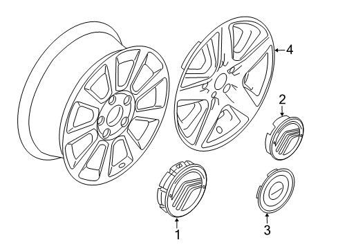 2010 Mercury Milan Wheel Covers & Trim Diagram