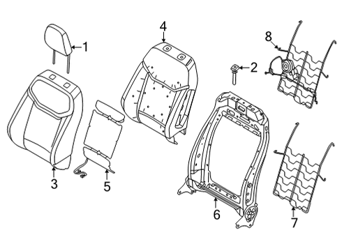 2023 Ford Maverick HEADREST - COVER AND PAD Diagram for NZ6Z-60611A08-CA