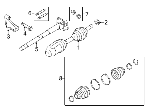 2016 Lincoln MKS Drive Axles - Front Diagram 1 - Thumbnail