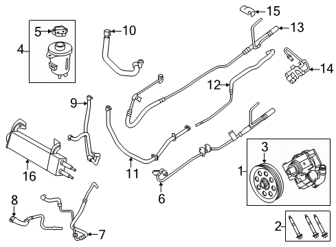 2018 Ford F-350 Super Duty PUMP Assembly - POWER STEERING Diagram for HC3Z-3A674-G