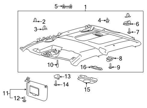 2017 Ford F-250 Super Duty Interior Trim - Cab Diagram 1 - Thumbnail