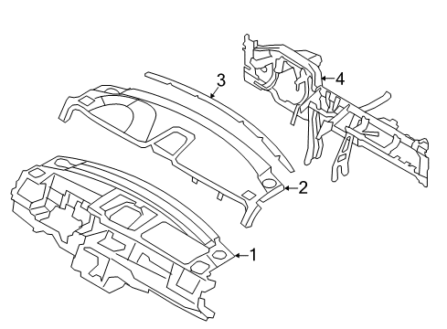 2013 Lincoln MKS Cluster & Switches, Instrument Panel Diagram 1 - Thumbnail