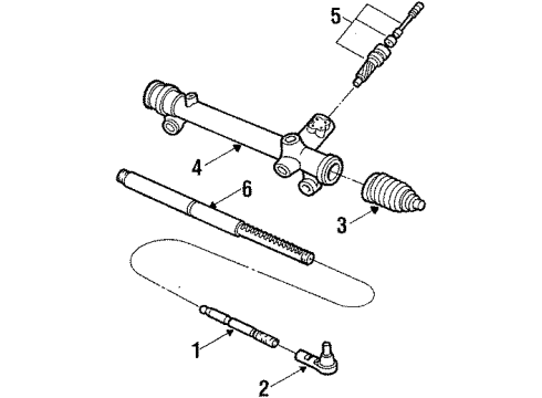 1988 Ford Thunderbird P/S Pump & Hoses, Steering Gear & Linkage Diagram 2 - Thumbnail