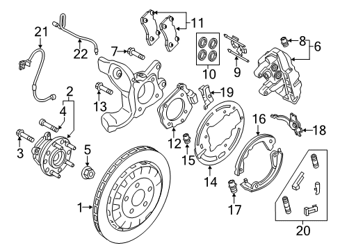 2015 Ford Mustang Parking Brake Cable Assembly Diagram for FR3Z-2A635-L