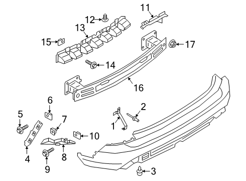 2021 Ford Escape BRACKET - BUMPER MOUNTING Diagram for LJ6Z-17D942-C