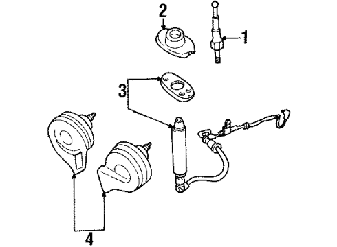 1996 Ford Ranger Antenna & Radio, Horn Diagram