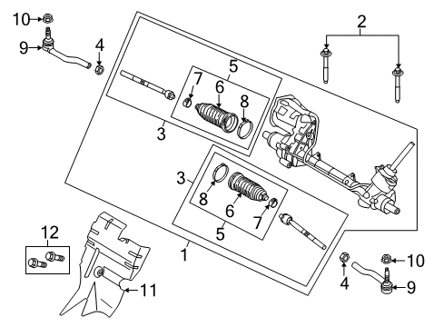 2014 Lincoln MKZ Steering Gear & Linkage Diagram 1 - Thumbnail