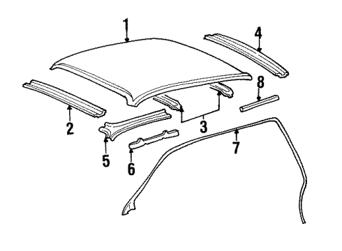 2001 Lincoln Town Car Header Assembly - Windscreen Diagram for 3W1Z-5403408-AA