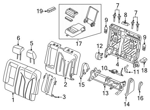 2021 Lincoln Nautilus COVER ASY - REAR SEAT BACK Diagram for KA1Z-5866601-AE