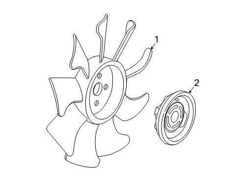 2002 Ford Explorer Sport Trac Cooling System, Radiator, Water Pump, Cooling Fan Diagram 1 - Thumbnail