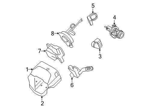 2011 Ford Focus Shroud Assembly - Steering Column Diagram for 8S4Z-3530-AD