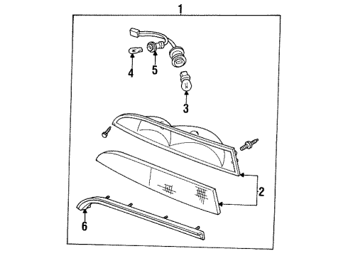 1993 Lincoln Mark VIII Side Marker & Signal Lamps Diagram