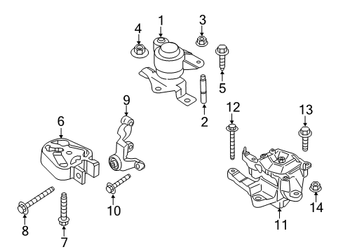 2018 Lincoln MKZ Engine & Trans Mounting Diagram 1 - Thumbnail