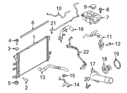 2017 Ford Fusion Radiator Assembly Diagram for G3GZ-8005-B