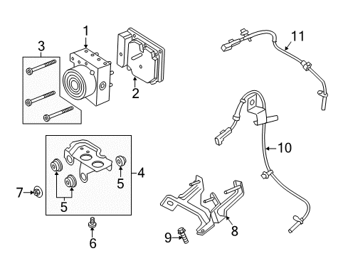 2018 Ford Fusion ABS Components Diagram 2 - Thumbnail