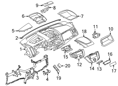 2015 Ford Transit-350 HD Box Assembly - Stowage Diagram for BK3Z-6113546-AA