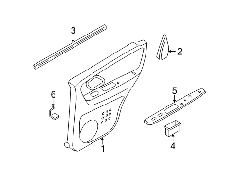 2006 Mercury Mariner Armrest Assembly Diagram for 5E6Z-7827541-AAA