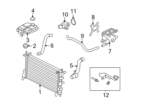 2006 Ford Focus Radiator & Components Diagram