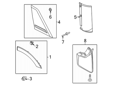 2023 Ford Bronco Sport Exterior Trim - Quarter Panel Diagram