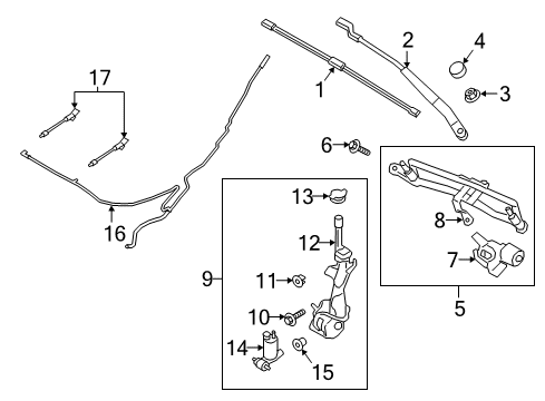 2019 Ford EcoSport Windshield - Wiper & Washer Components Diagram