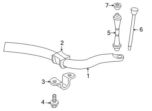 2010 Ford Explorer Stabilizer Bar & Components - Front Diagram 1 - Thumbnail