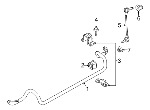 2019 Lincoln MKT Stabilizer Bar & Components - Front Diagram