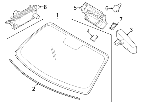 2024 Ford Mustang Glass - Windshield Diagram