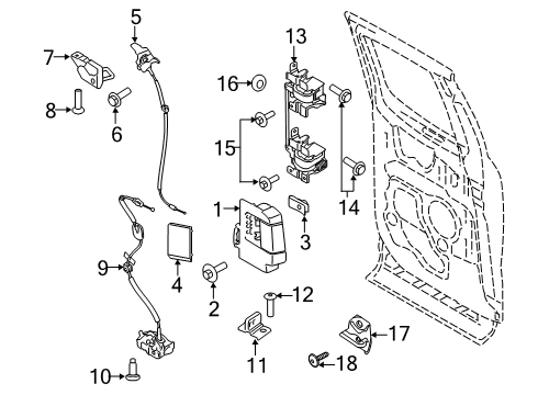 2021 Ford F-250 Super Duty Handle Assy - Door - Inner Diagram for FL3Z-1822601-AE