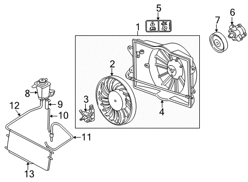 2004 Ford Thunderbird Cooling System, Radiator, Water Pump, Cooling Fan Diagram 1 - Thumbnail