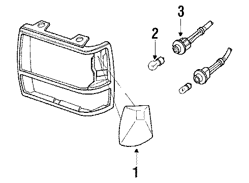 1988 Ford Bronco II Side Marker Lamps, Electrical Diagram 1 - Thumbnail