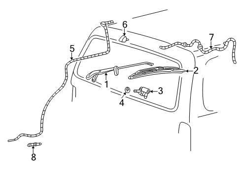 2005 Ford Freestyle Linkage Assembly - Wiper Diagram for 4F9Z-17K484-AA