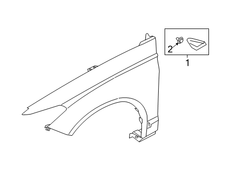 2020 Lincoln MKZ Exterior Trim - Fender Diagram