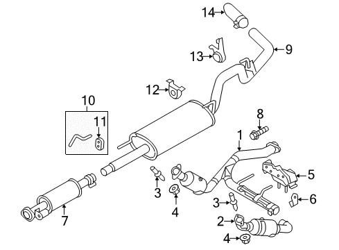 2014 Ford F-150 Exhaust Components, Exhaust Manifold Diagram 4 - Thumbnail