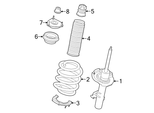 2023 Ford E-Transit Struts & Components - Front Diagram